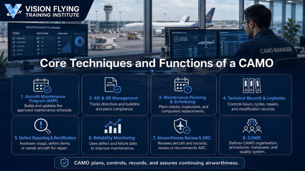 Core Functions of CAMO in Aviation – Maintenance Planning, Airworthiness & Compliance Management